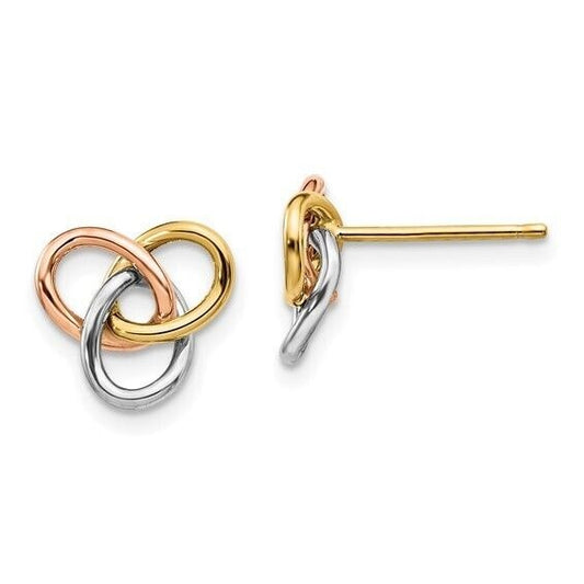 Leslies 10K Tri-Color Gold Polished Knot Post Earrings