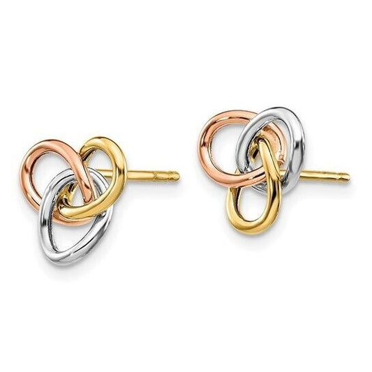 Leslies 10K Tri-Color Gold Polished Knot Post Earrings