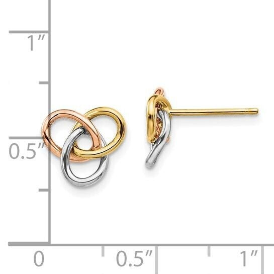 Leslies 10K Tri-Color Gold Polished Knot Post Earrings