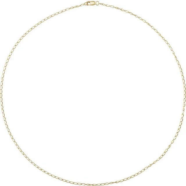 14K Yellow Gold-Filled 1.6 Mm Elongated Curb Chain 18" With Lobster Clasp