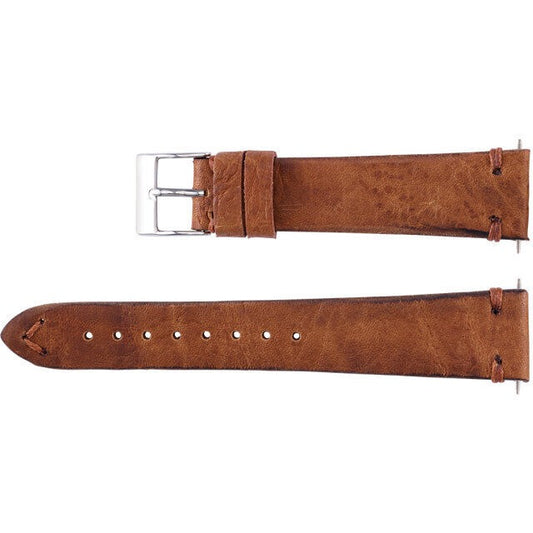 Men's 18mm Tan Handmade Italian Vintage-Style Leather Watch Strap Band