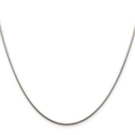 Sterling Silver 1.25mm Snake 18 inch Chain