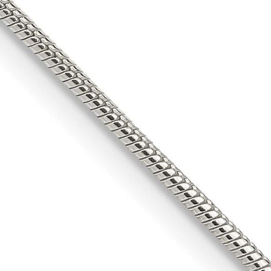 Sterling Silver 1.25mm Snake 18 inch Chain