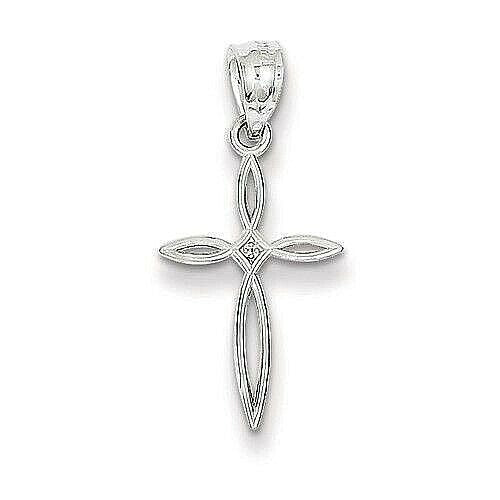 14k White Gold Passion Cross Charm