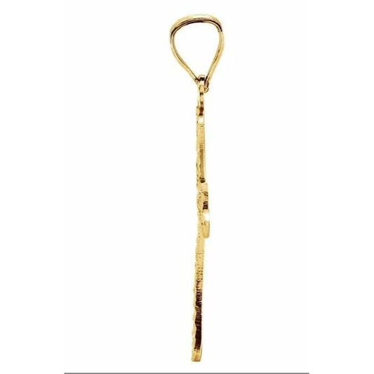 REAL 14 K Yellow Gold 21 mm x 14.5 mm Cross Pendant
