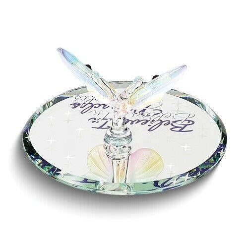 Glass Baron BELIEVE IN MIRACLES Butterfly Handcrafted Glass Figurine