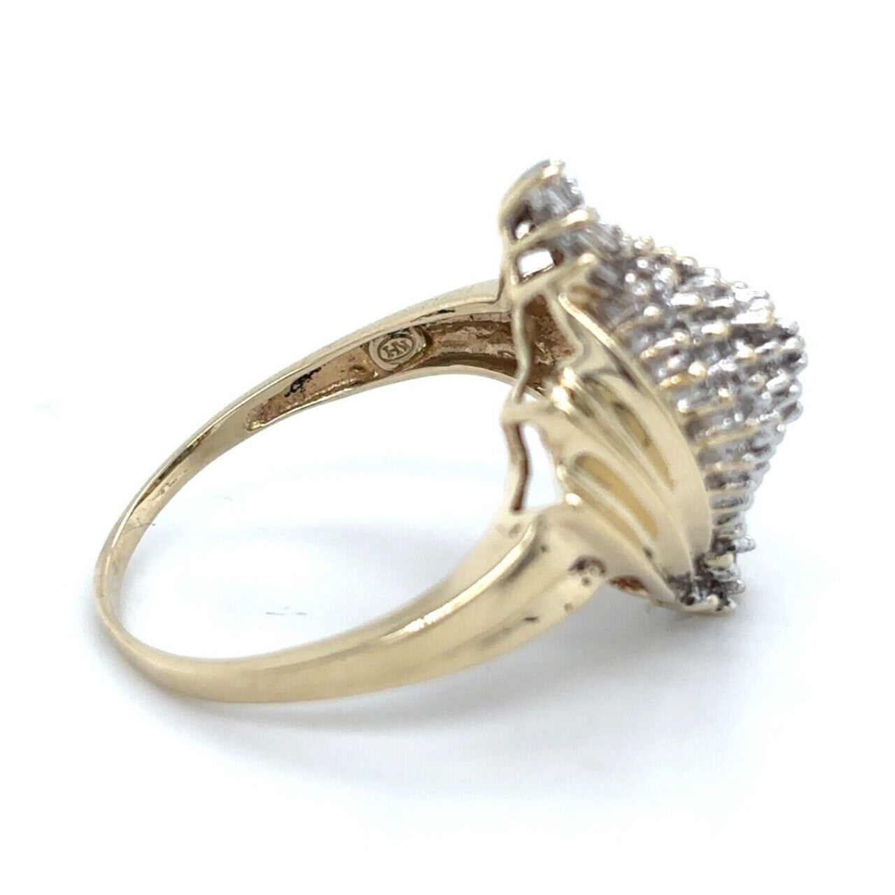 1/2 ctw Diamond Cocktail Size 10 Ring 10k Yellow Gold 4.3g
