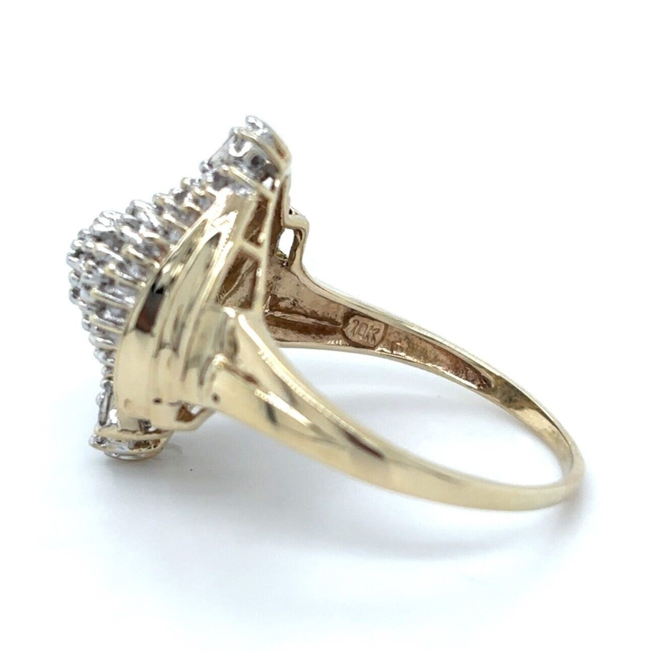 1/2 ctw Diamond Cocktail Size 10 Ring 10k Yellow Gold 4.3g
