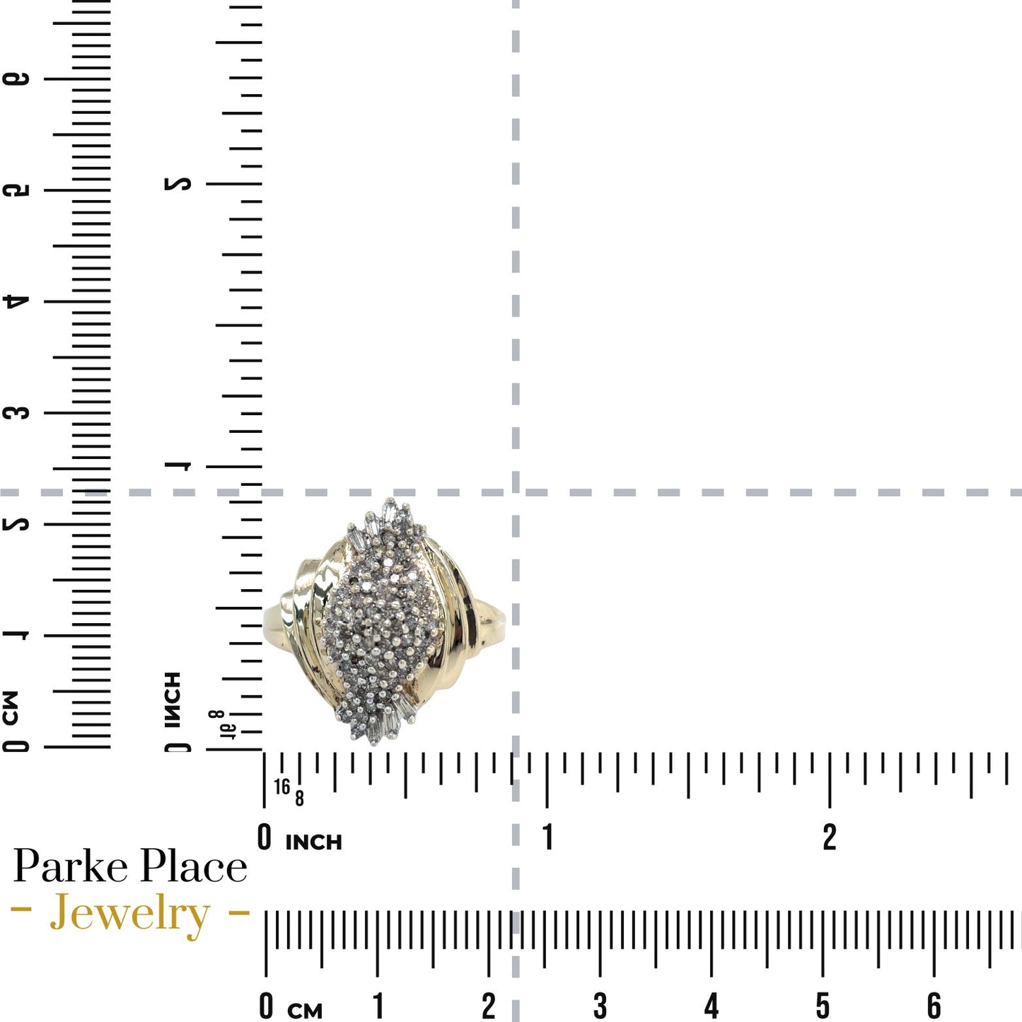 1/2 ctw Diamond Cocktail Size 10 Ring 10k Yellow Gold 4.3g
