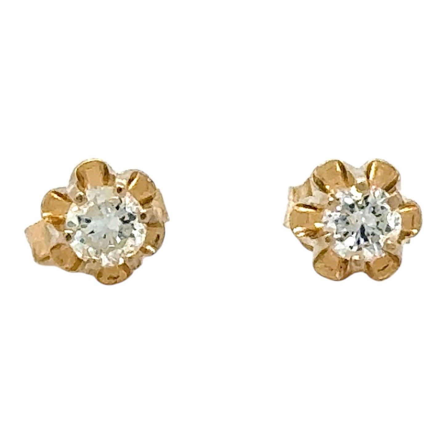 1/3ctw Diamond 14k Yellow Gold Stud Earrings 0.9g (I1-3,H-J)