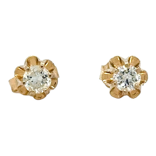 1/3ctw Diamond 14k Yellow Gold Stud Earrings 0.9g (I1-3,H-J)