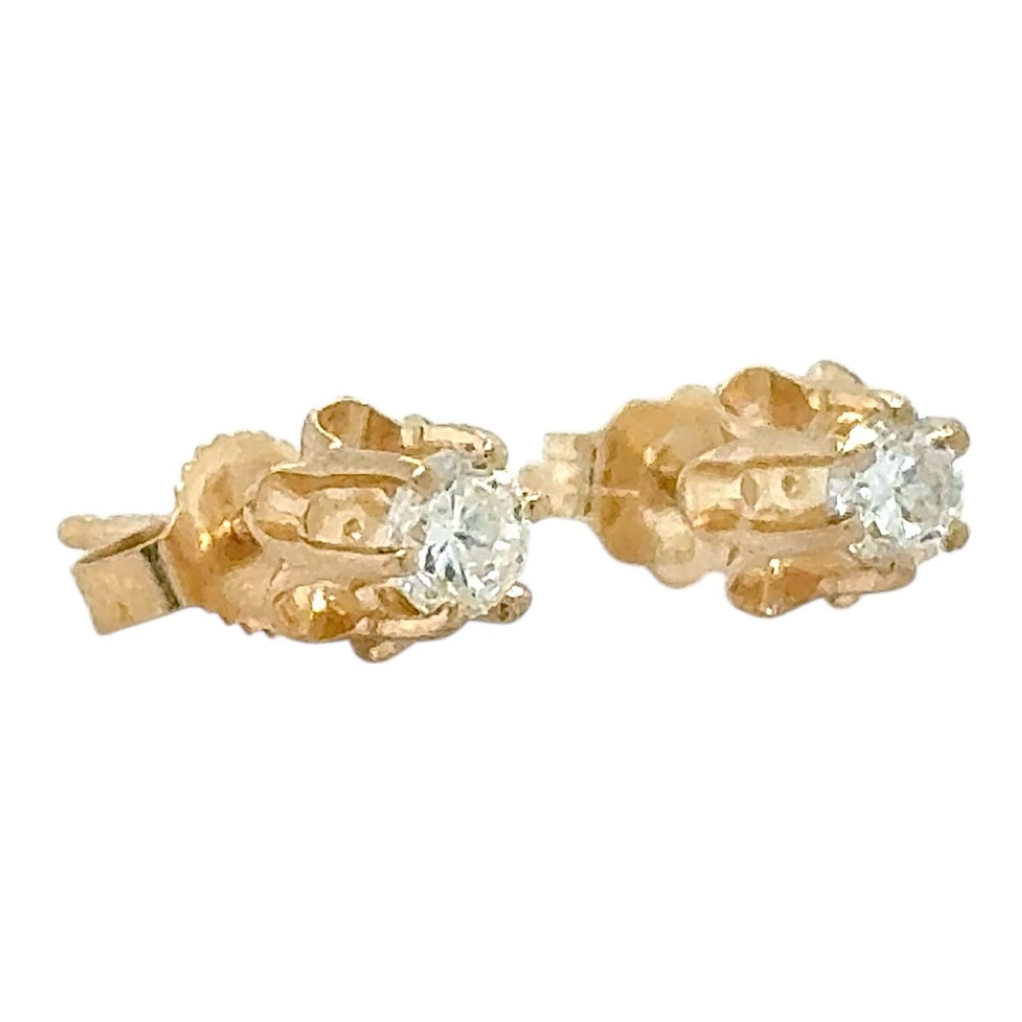 1/3ctw Diamond 14k Yellow Gold Stud Earrings 0.9g (I1-3,H-J)