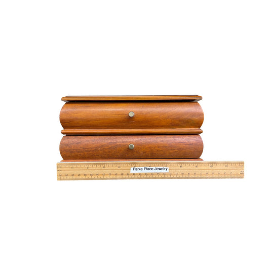 Wooden Jewelry Box W/ Mirror & Felt-Lined For Rings & Accessories
