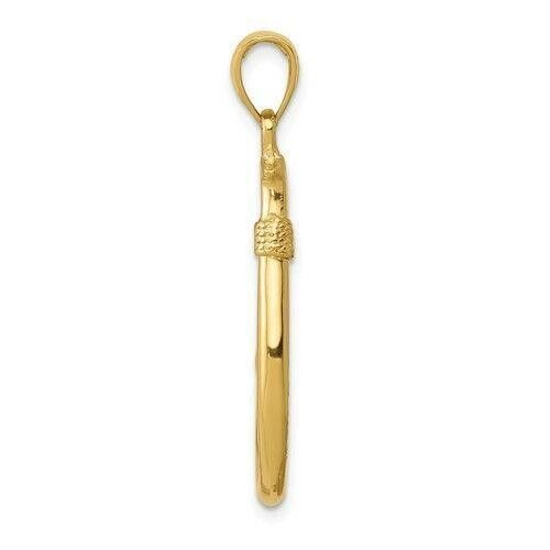 14K Yellow Gold Fish Hook Pendant