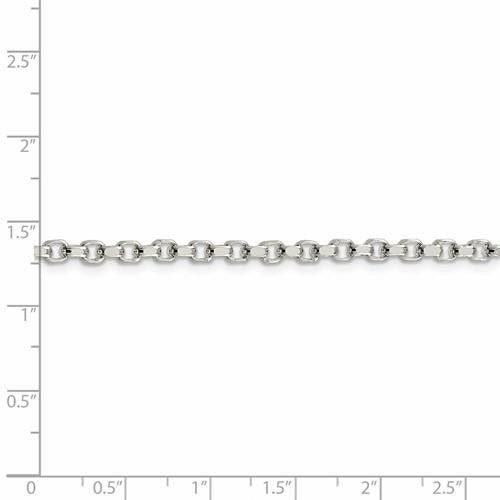 Sterling Silver 3.5mm Diamond-Cut Rolo Chain Necklace 20 Inch Length