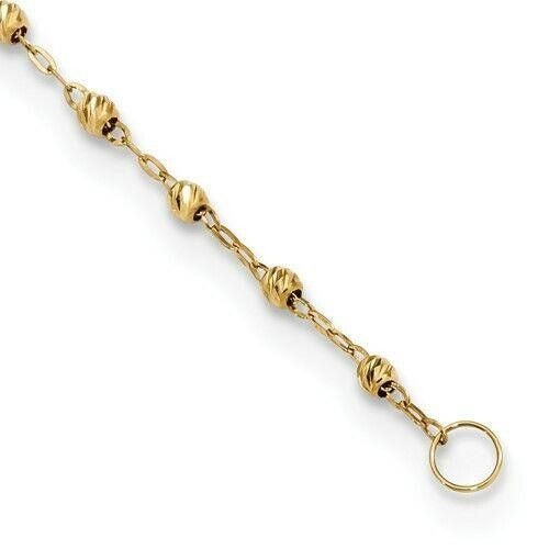 14k Semi-Solid Gold 20 inch Virgin Mary Beads Rosary Necklace Rosario