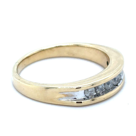 1/4ctw Diamond Band Ring 10k Yellow Gold 6.3g Size 10.5 Elegant Design