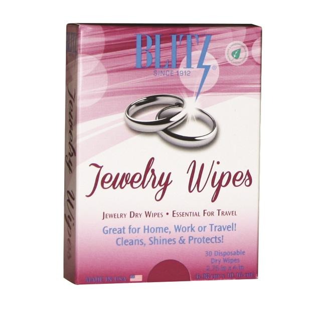 Blitz Jewelry Wipes Anti-Tarnish Dry Cleaning Cloths Non-Toxic 30 Ct