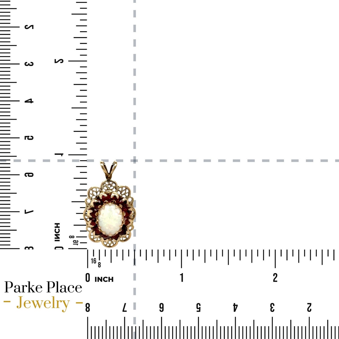 Opal and Garnet 10k Yellow Gold Pendant 1.7g