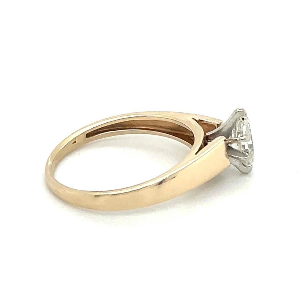 1/2ct Diamond Solitaire Engagement Ring REAL Solid 14K Yellow Gold 2.4g Size 7
