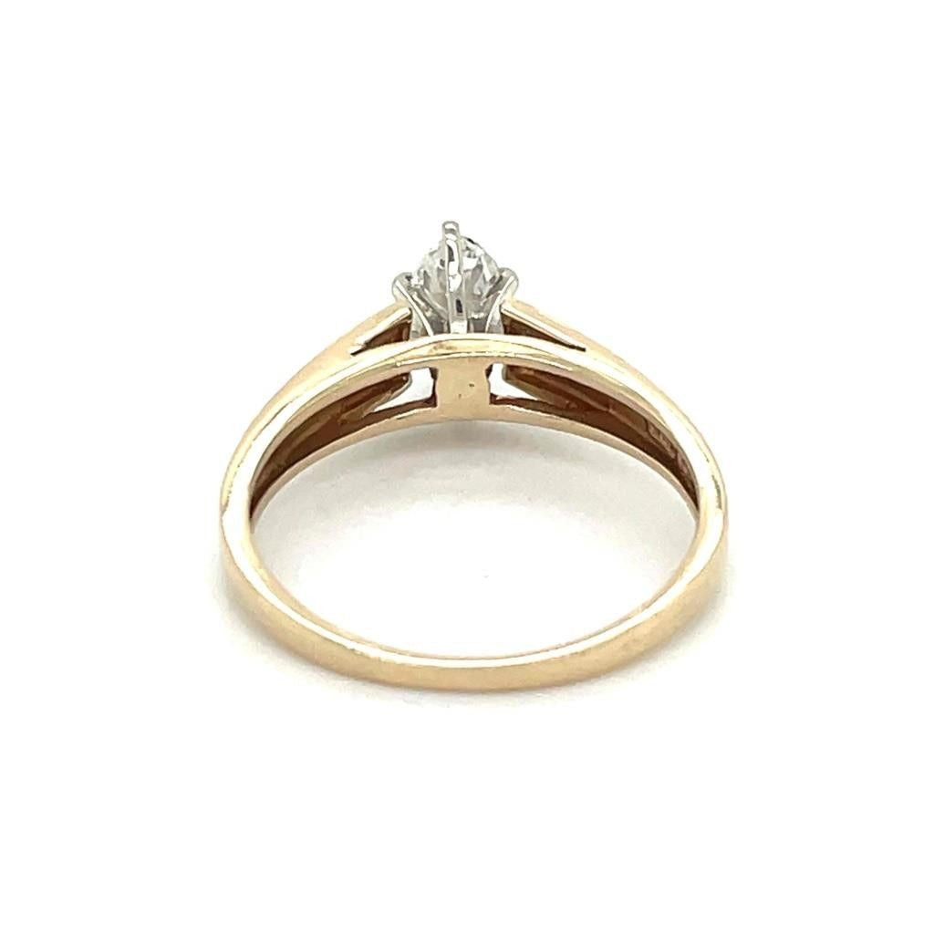1/2ct Diamond Solitaire Engagement Ring REAL Solid 14K Yellow Gold 2.4g Size 7