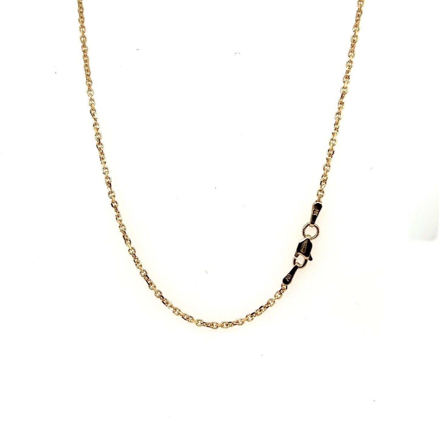 Real Solid 14K Yellow Gold 1mm Cable Chain Necklace 18 Inch 4.3g