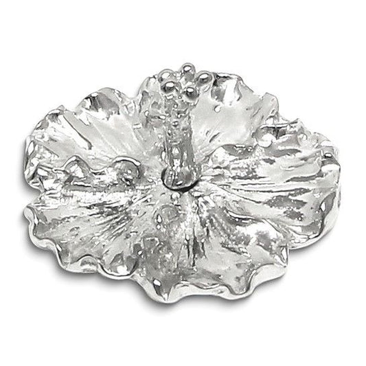 HIBISCUS Flower Handcrafted Pewter Ring Holder Jewelry Stand