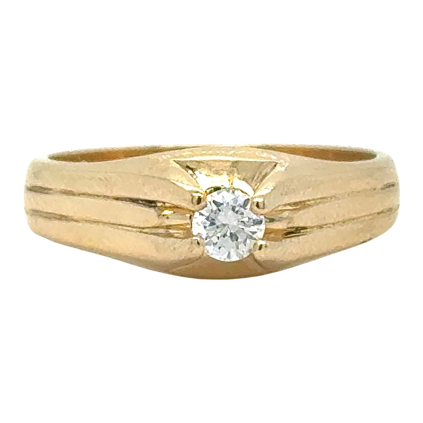 1/5 Ct Diamond Solitaire Ring 14k Yellow Gold Band 6g Size 9.25