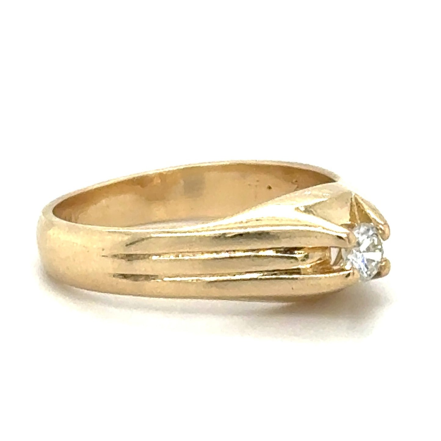 1/5 Ct Diamond Solitaire Ring 14k Yellow Gold Band 6g Size 9.25