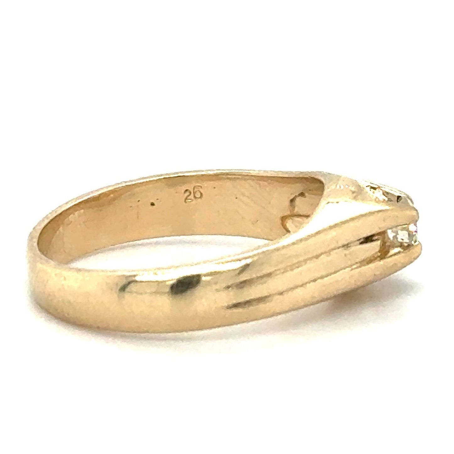 1/5 Ct Diamond Solitaire Ring 14k Yellow Gold Band 6g Size 9.25