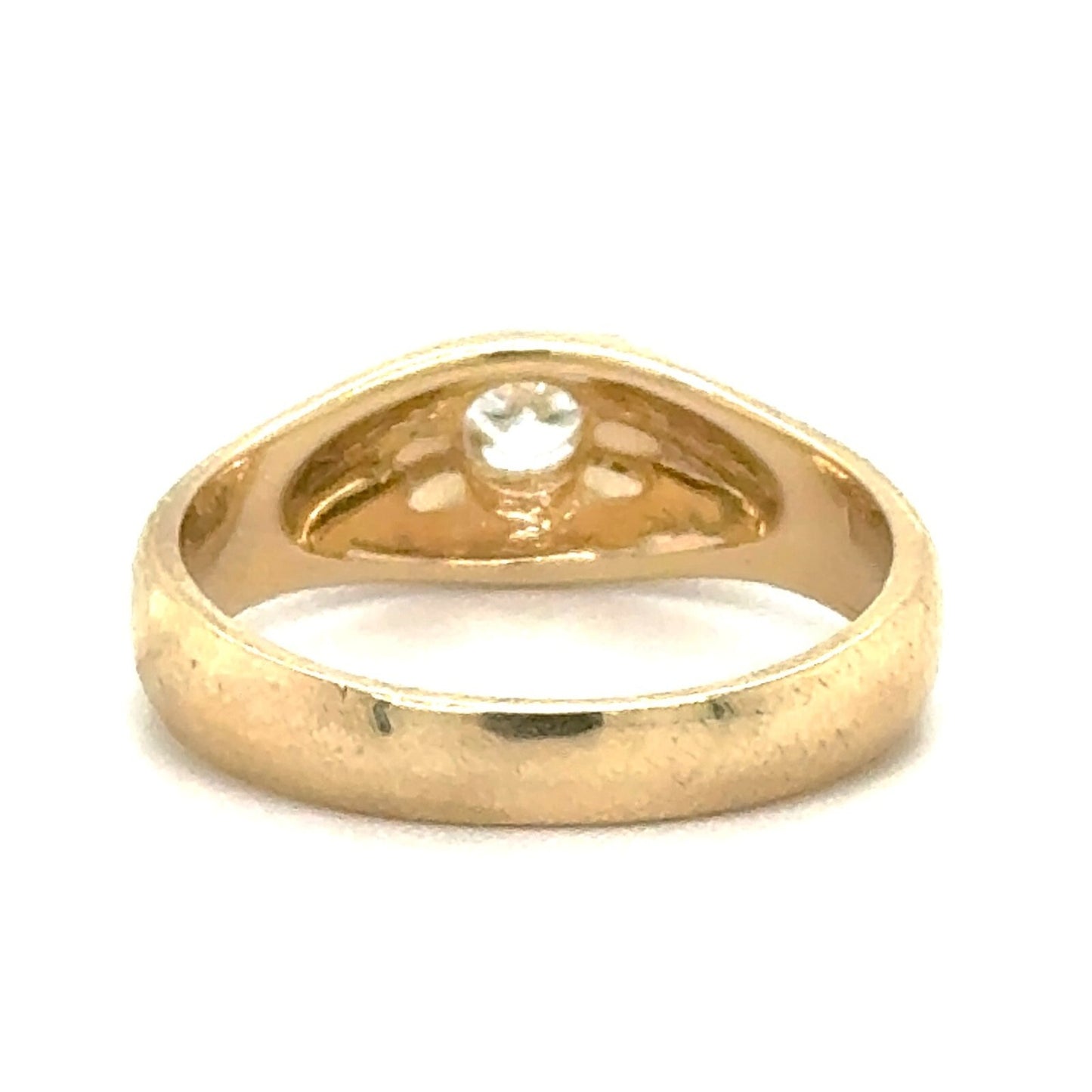 1/5 Ct Diamond Solitaire Ring 14k Yellow Gold Band 6g Size 9.25