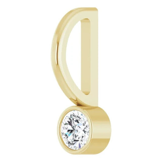14K Yellow Gold 1/10 CT Natural Diamond Charm Pendant
