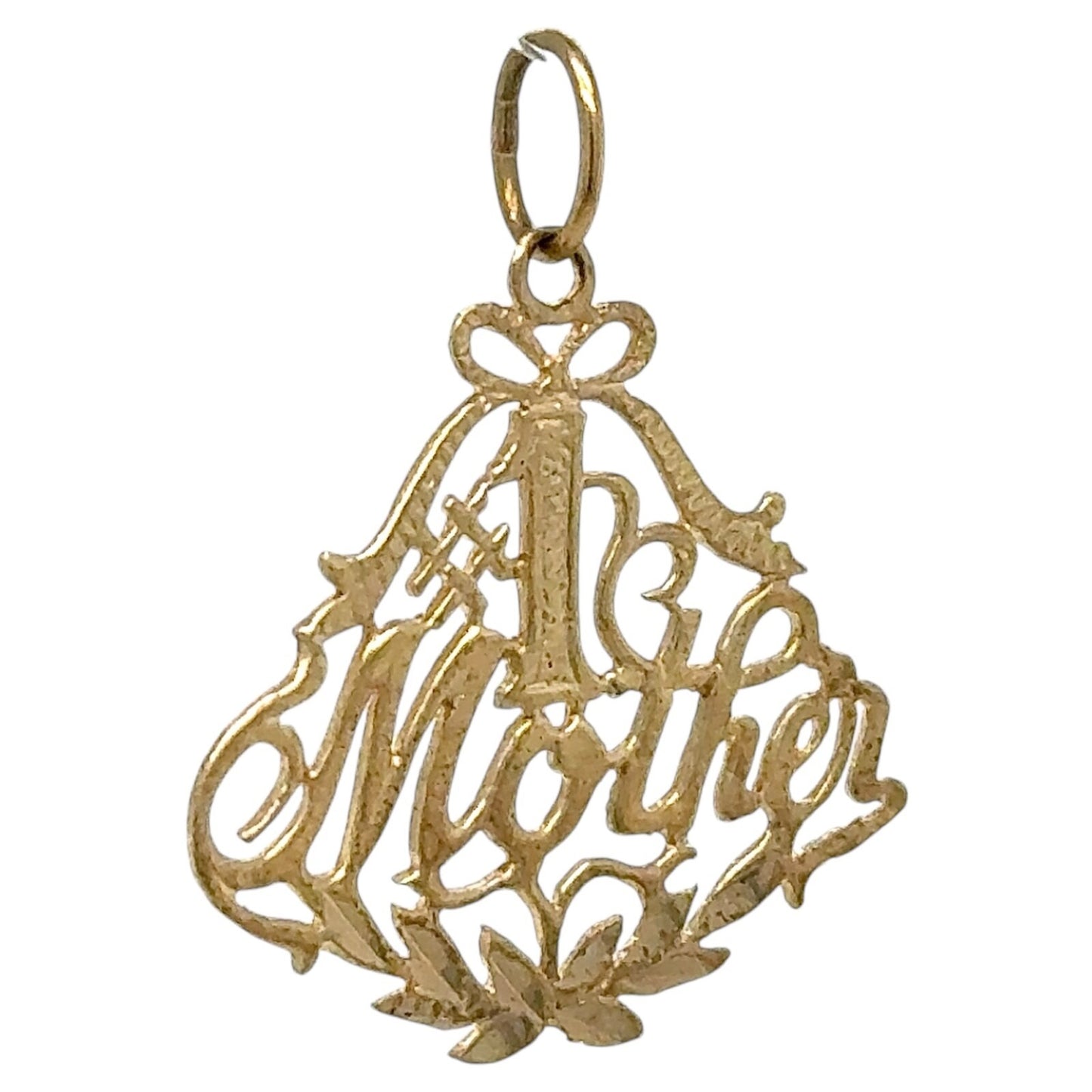 #1 Mother Filigree 14k Yellow Gold Pendant 0.9g