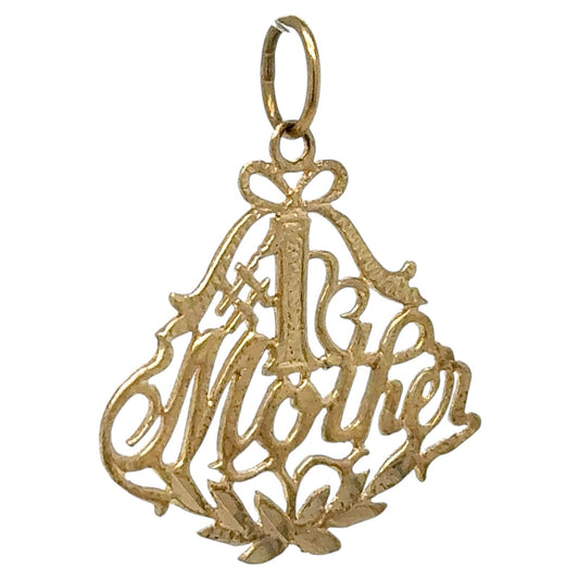 #1 Mother Filigree 14k Yellow Gold Pendant 0.9g