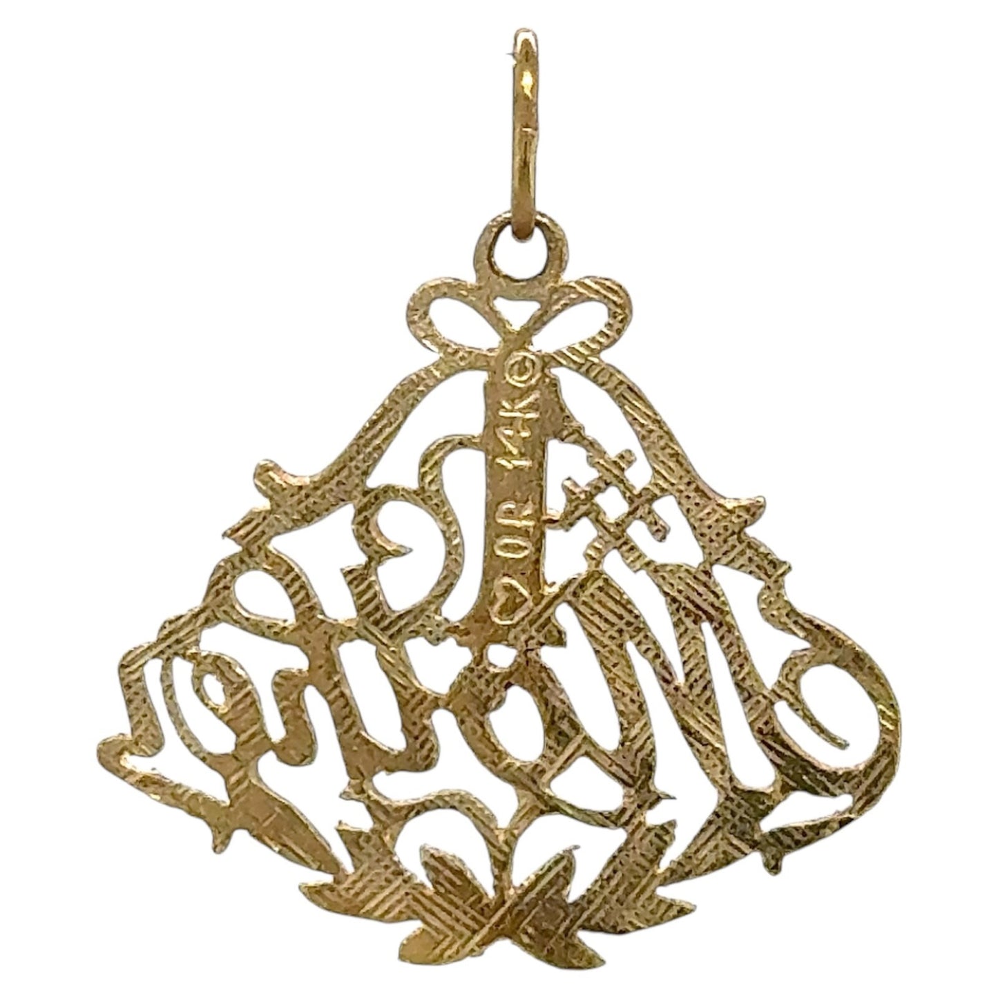 #1 Mother Filigree 14k Yellow Gold Pendant 0.9g