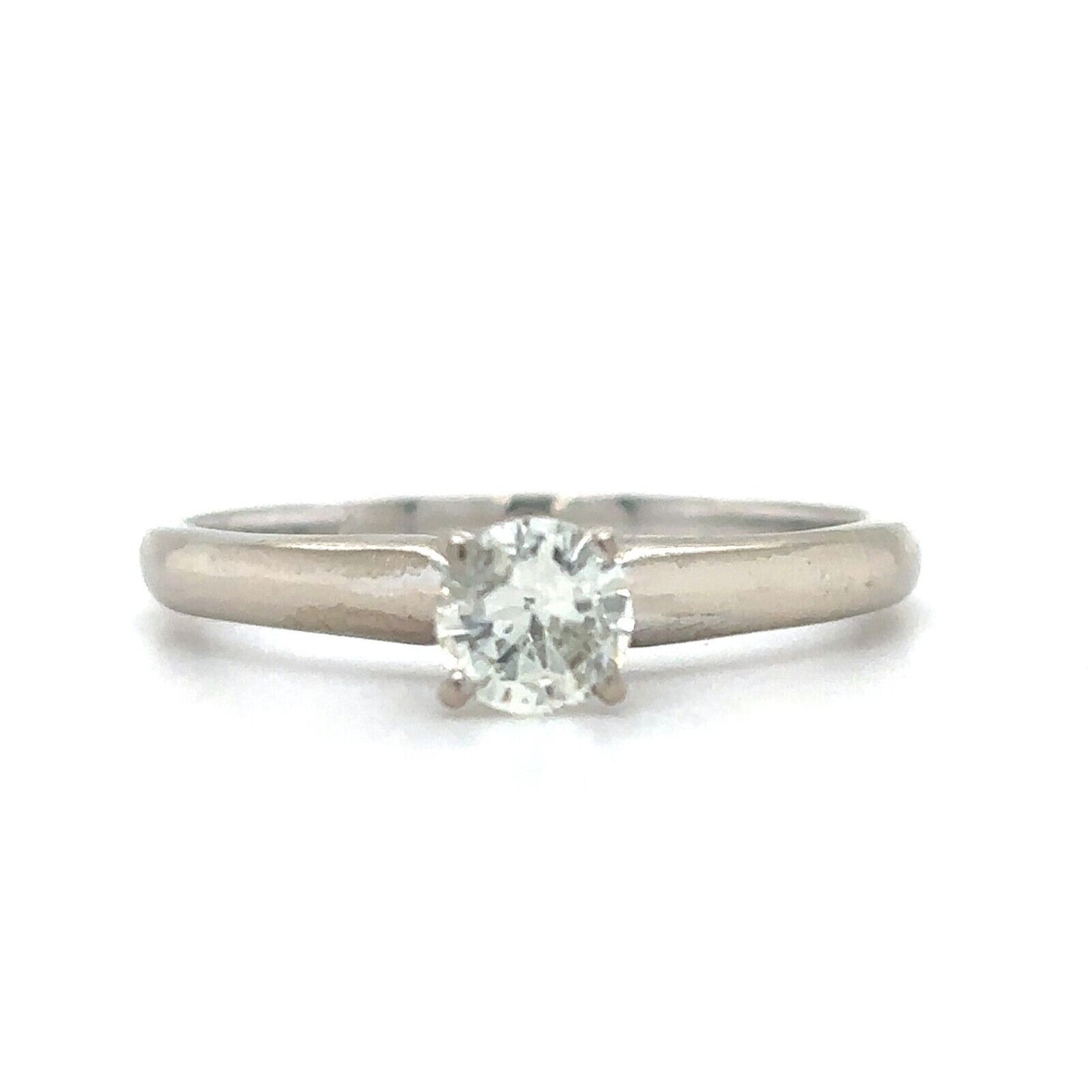 1/3ct Diamond Solitaire 14k White Gold Size 5 Band 1.8g