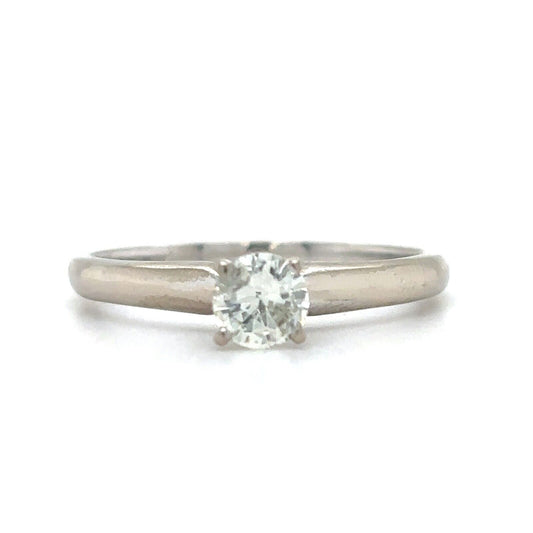 1/3ct Diamond Solitaire 14k White Gold Size 5 Band 1.8g