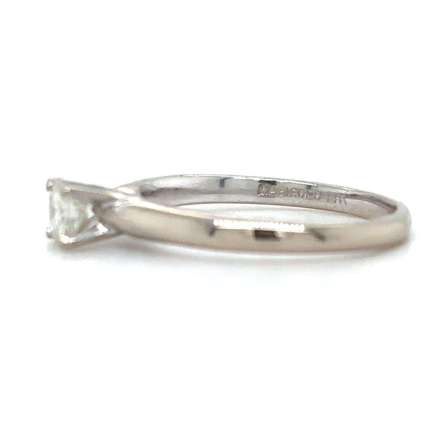 1/3ct Diamond Solitaire 14k White Gold Size 5 Band 1.8g