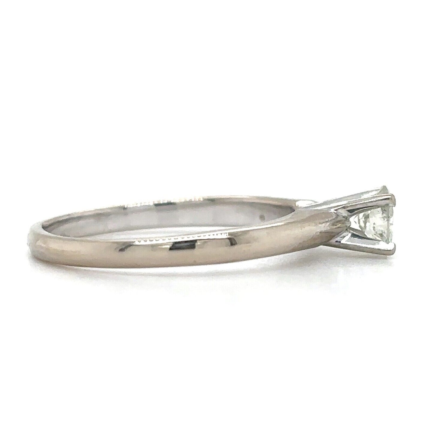 1/3ct Diamond Solitaire 14k White Gold Size 5 Band 1.8g