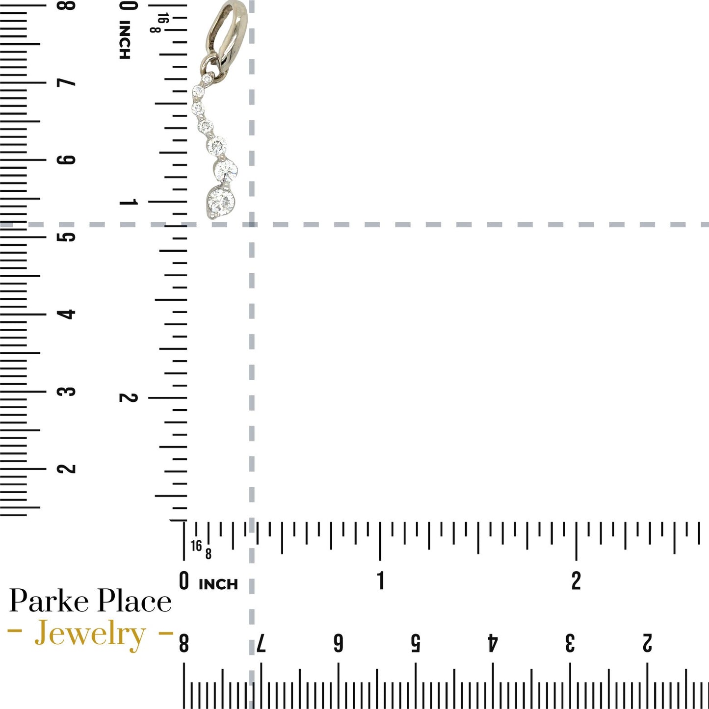14k White Gold 1/2ctw Diamond Journey Pendant 1.9g