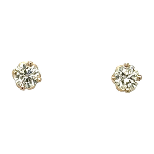 5/8ctw Diamond 14k Yellow Gold Stud Earrings 1.1g (SI1-3,L-N)