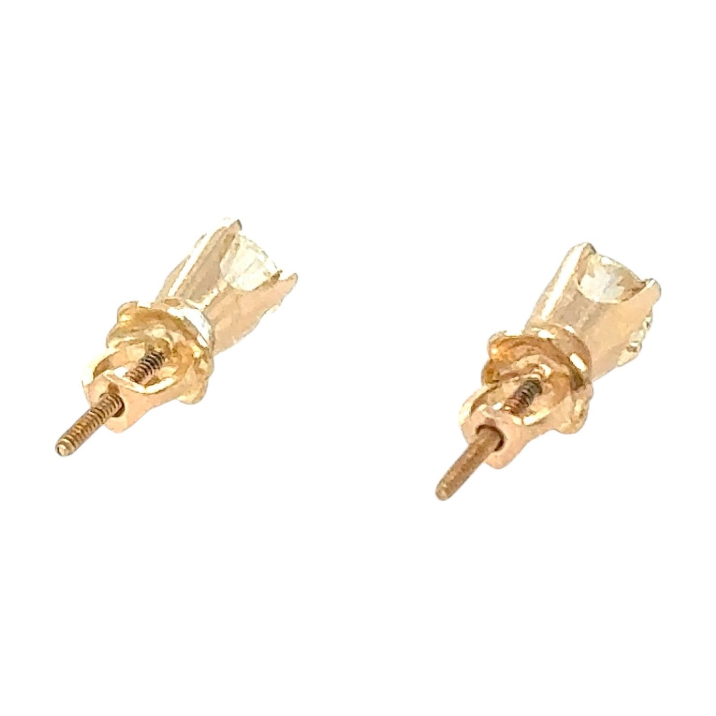 5/8ctw Diamond 14k Yellow Gold Stud Earrings 1.1g (SI1-3,L-N)