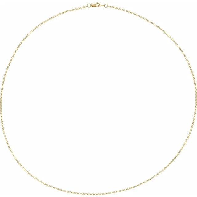 14K Yellow Gold-Filled 1.5mm Cable Chain 18" With Lobster Clasp