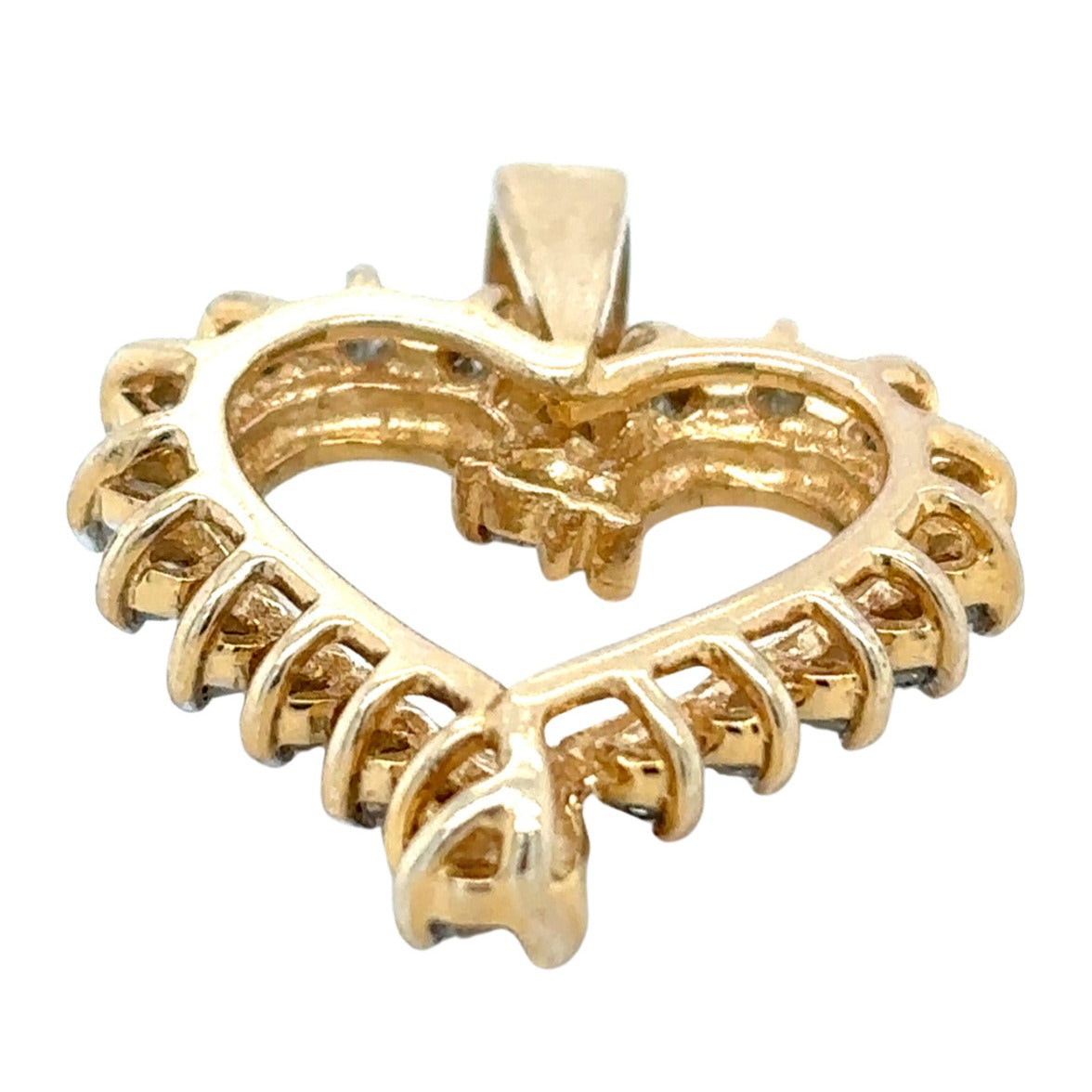 1/2ct Diamond Heart 10k Yellow Gold Pendant 3.0g