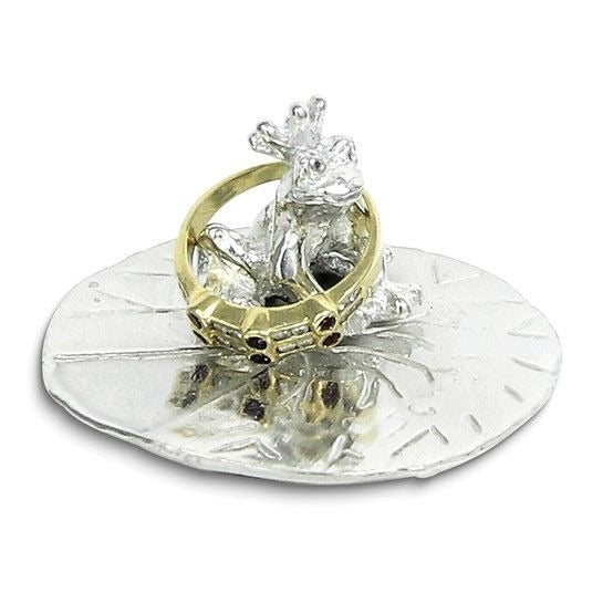 Frog Prince Handcrafted Pewter Ring Holder Jewelry Stand