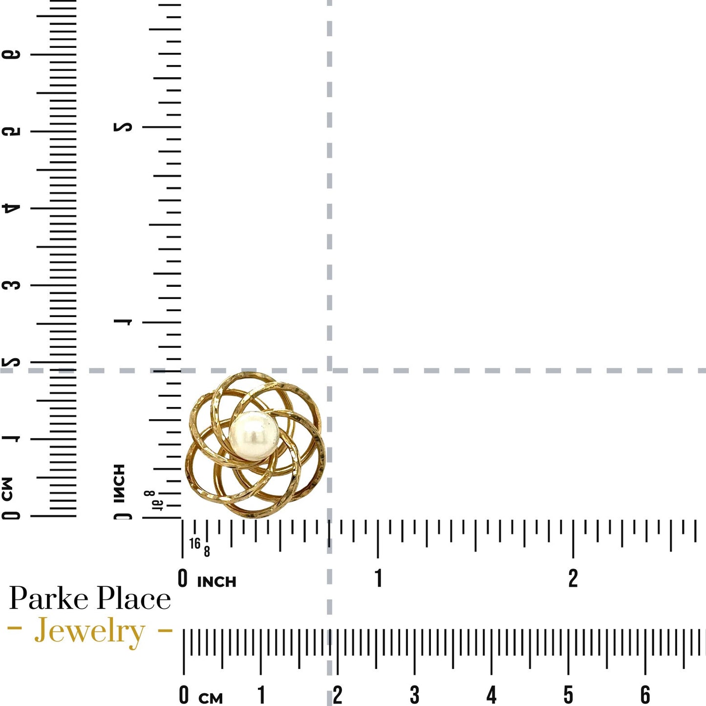 6mm Pearl 14k Yellow Gold Stud Flower Earrings 3.1g