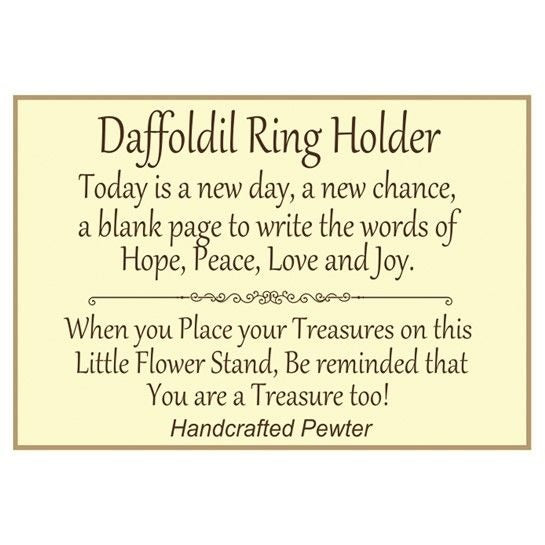 DAFFODIL Flower Pewter Ring Holder Jewelry Stand