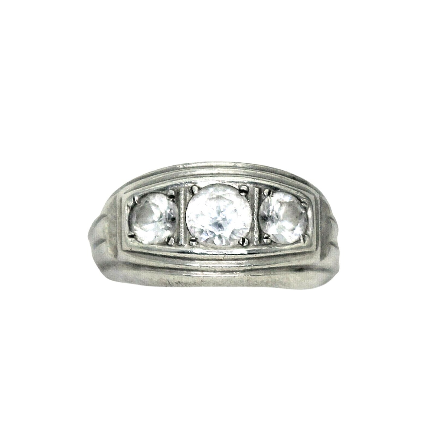 Sterling Silver Cubic Zirconia Band Ring 8.7g Size 7