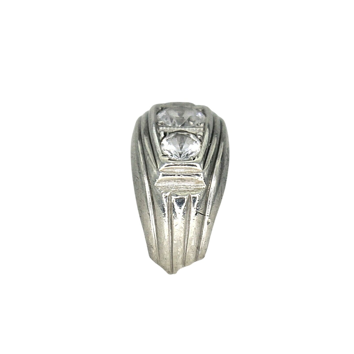 Sterling Silver Cubic Zirconia Band Ring 8.7g Size 7