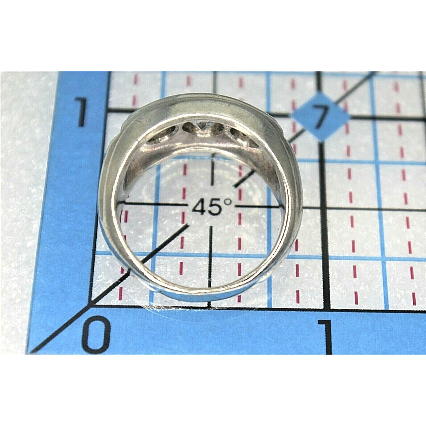 Sterling Silver Cubic Zirconia Band Ring 8.7g Size 7